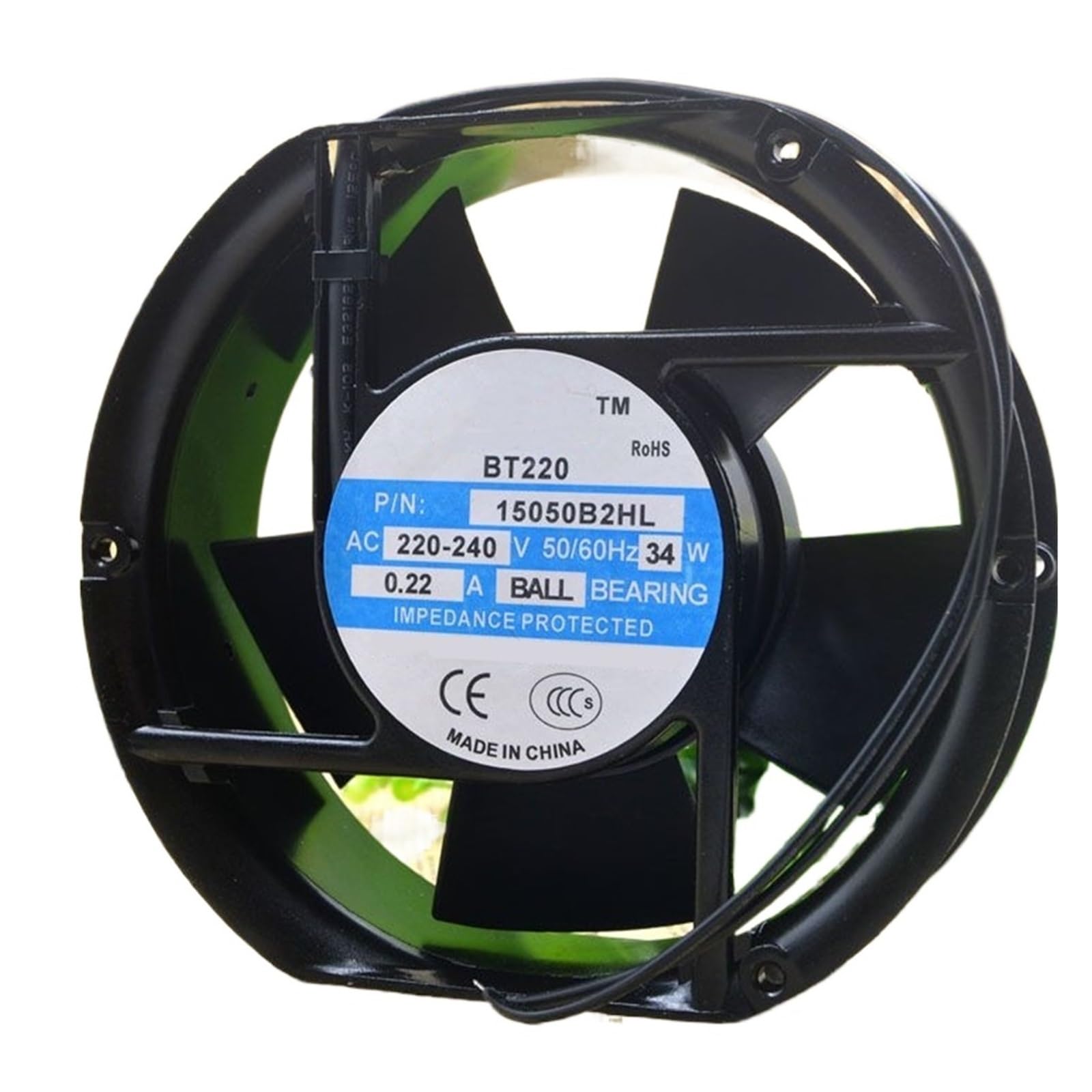 FSBNMNXPQ Cooling Fan BT220 15050B2HL AC 220V-240V 0.22A 34W 17251 172X150X51mm 50/60Hz Ball Bearing Cooling Fan