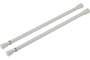 Adjustable-Length Tension Rods: Ideal for Curtains in Any Room - White (Set of 2)