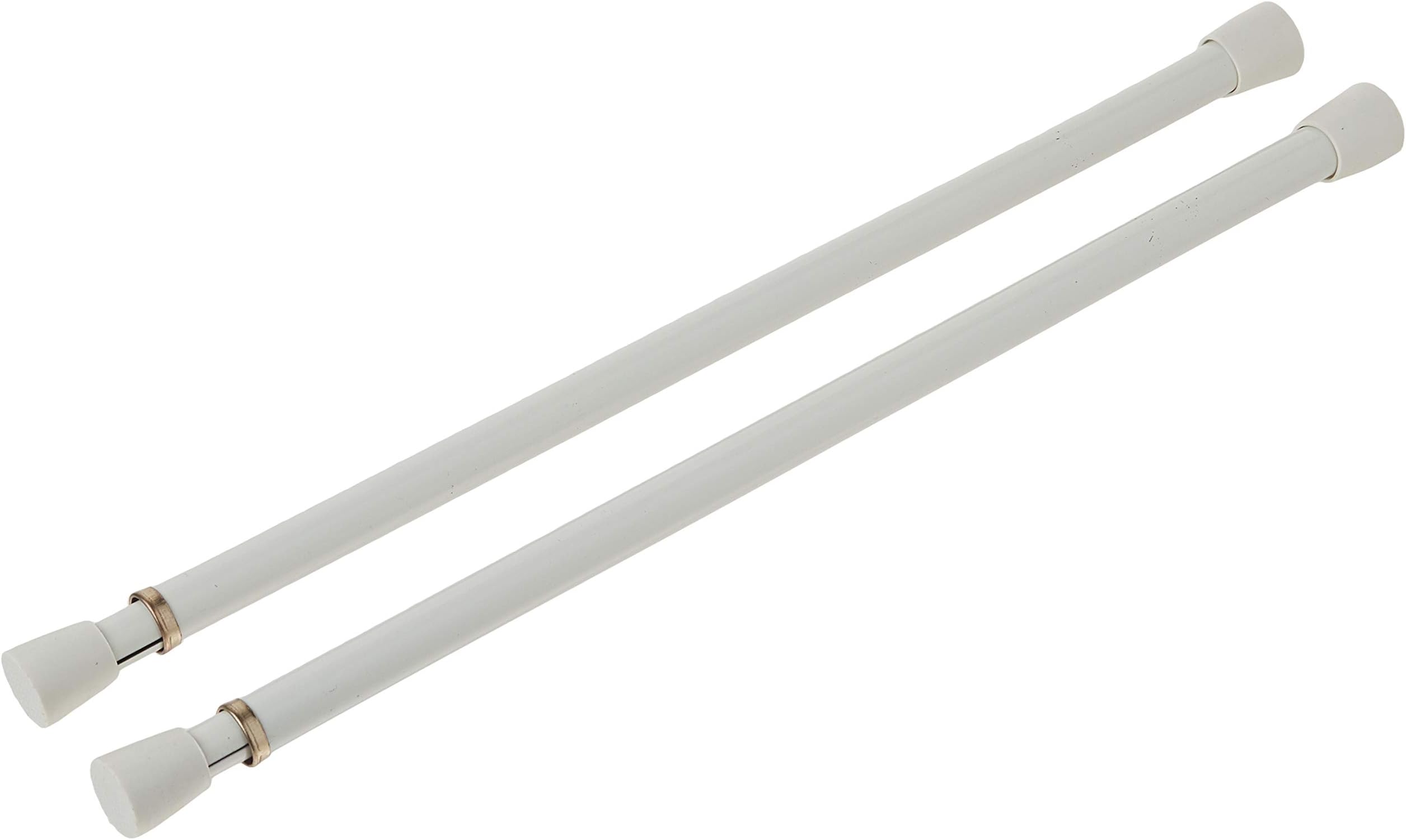 Graber 7/16-Inch Round Spring Tension Rod 11 to 18-Inch Adjustable Width - White, 2 Rods per Pack by Graber