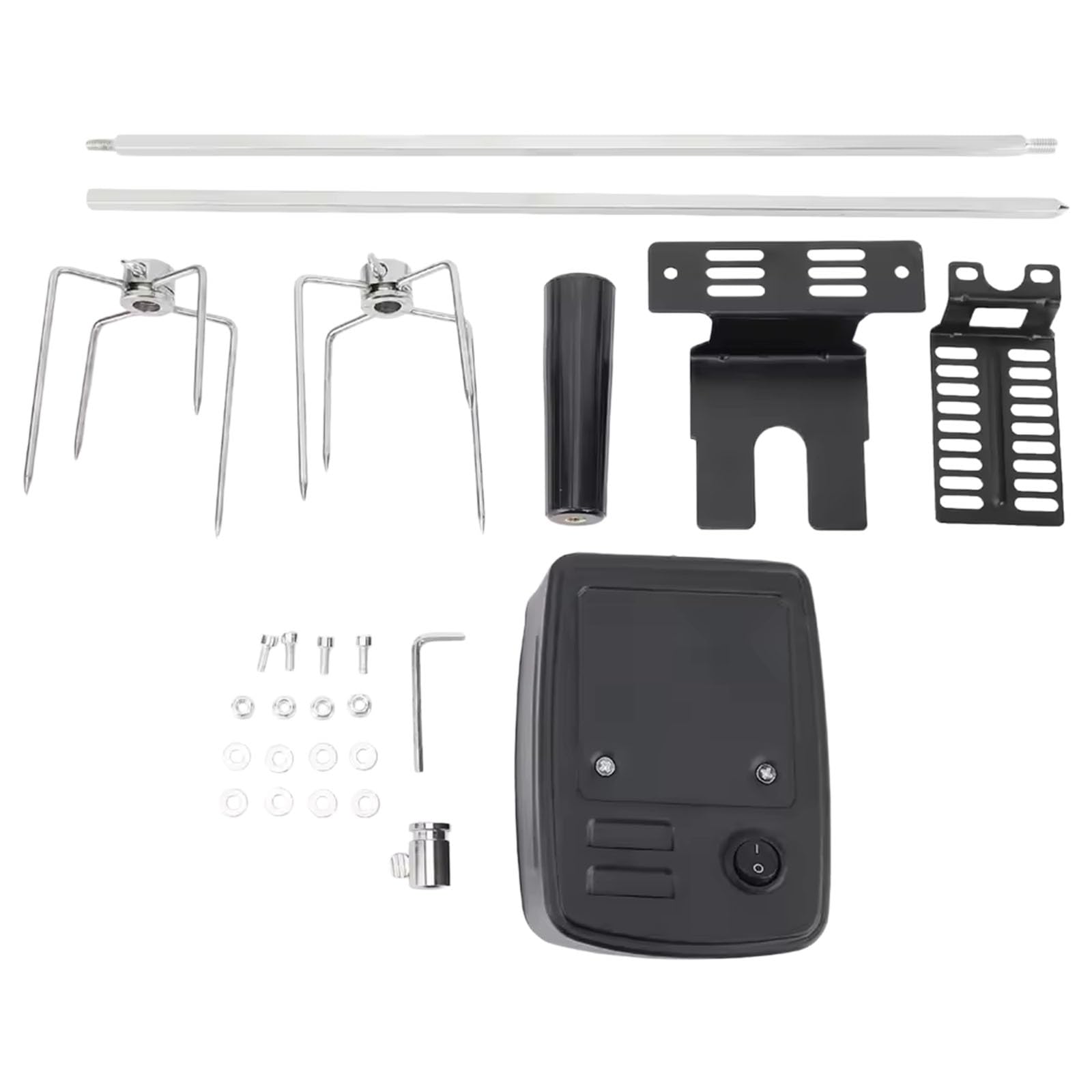 Zxfdsfdbnm Rotisserie Spit Set for Any Grills Type Provide Uniform Roasting Includes Essential Accessories Flawlesses Backyard BBQ Rotisserie Set