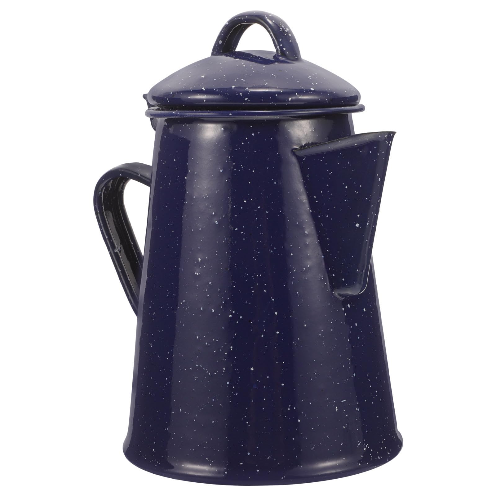 Cafetera esmaltada azul con asa cómoda y un diseño resistente para servir café y té