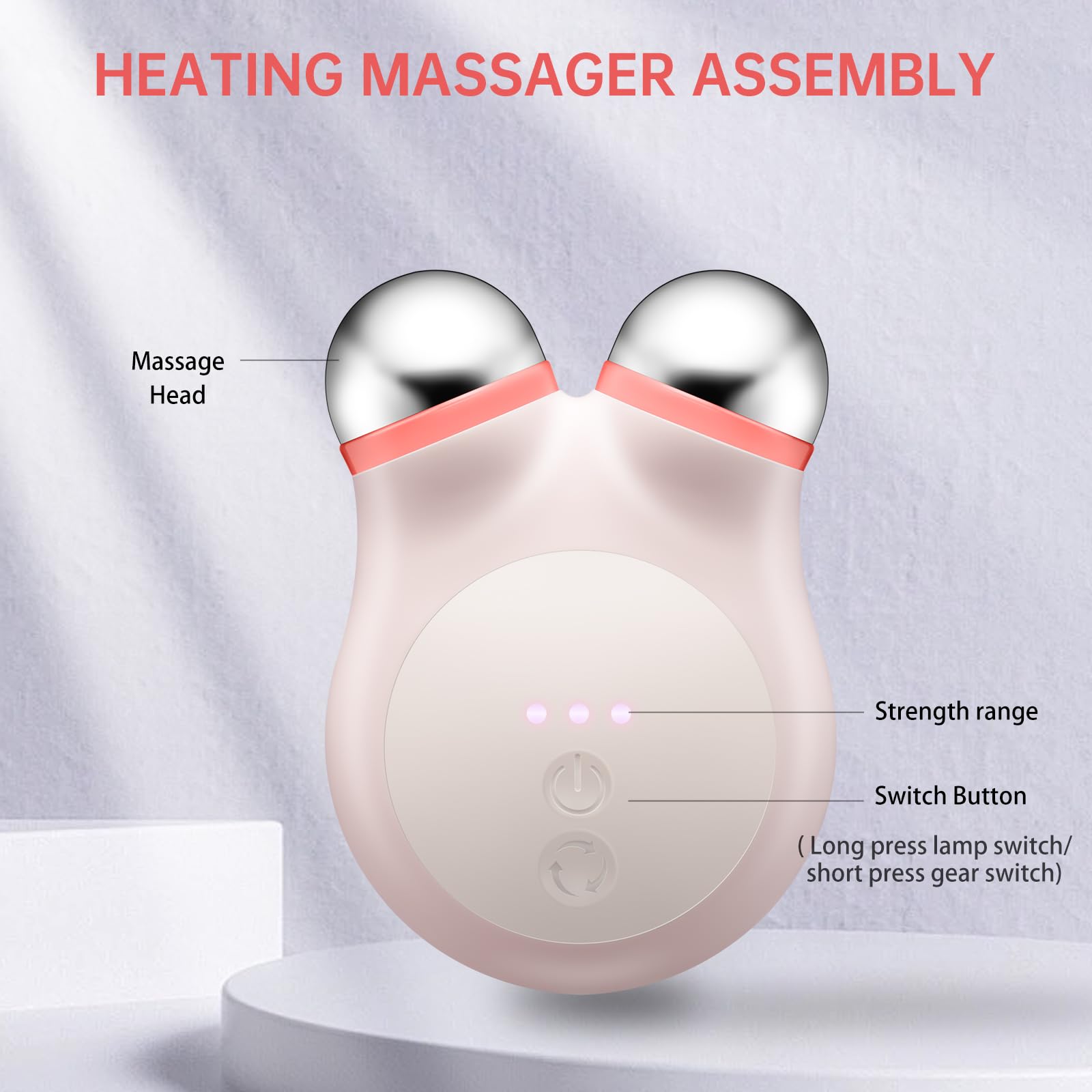 Mikrostrom-Gesichtsstraffer EMS-Rotlicht-Therapie-Massagegerät, Gesichts- und Kiefermuskeltrainer | Gesichtsstraffung | Anti-Aging-Gerät | Mikrostrom gegen Falten, Hautstraffung
