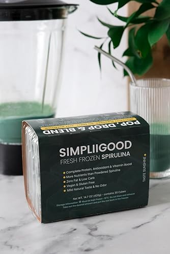 Miniatura 8 de Cubos de espirulina  Superalimento rico en proteínas y vitaminas con sabor natural  Vegano, sin gluten y nutrientes Powerhouse cápsulas de