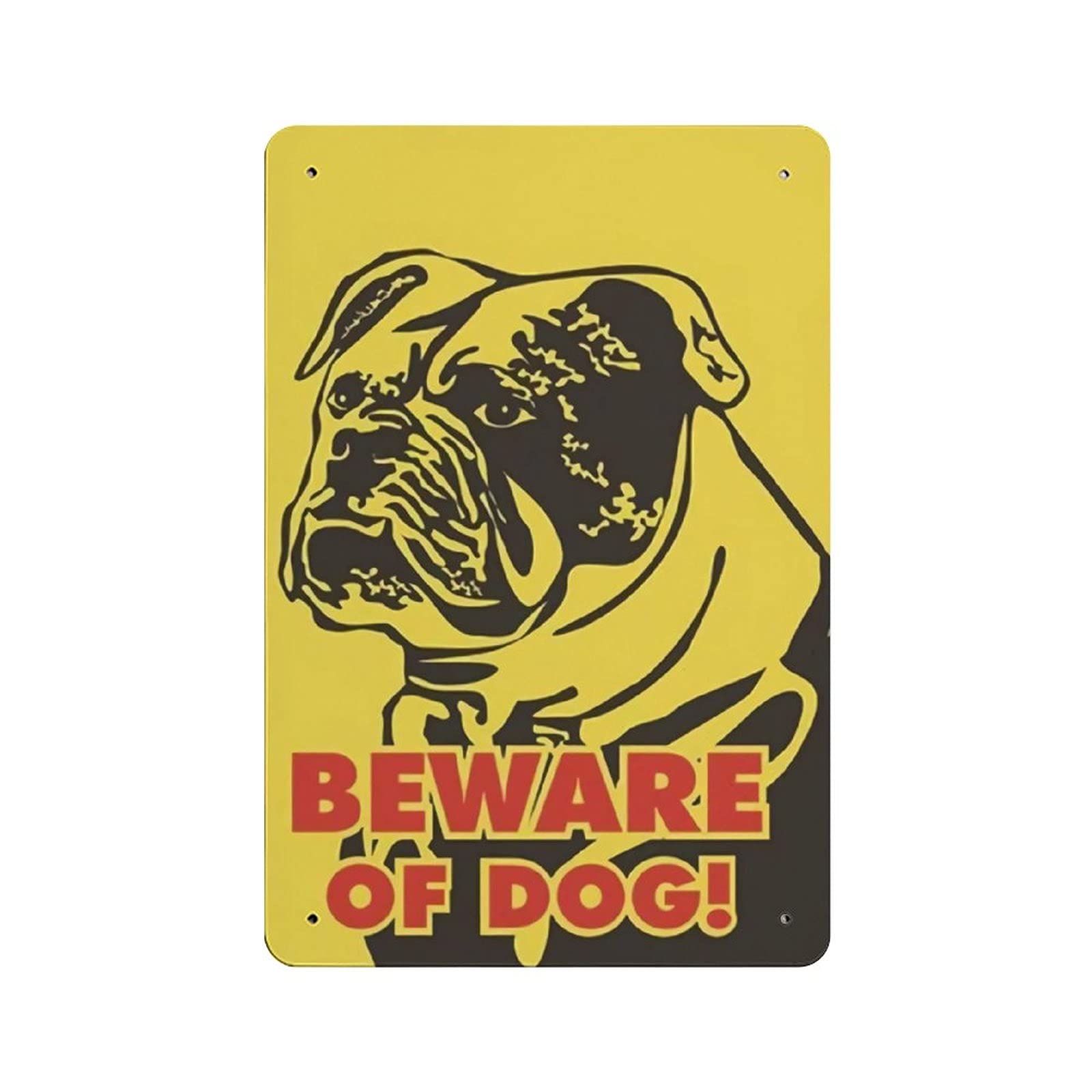 Metal Tin Sign Beware of Dog Vintage Tin Poster Metal Sign Wall Decoration Country Kitchen Home Garage Decor 12"x8"