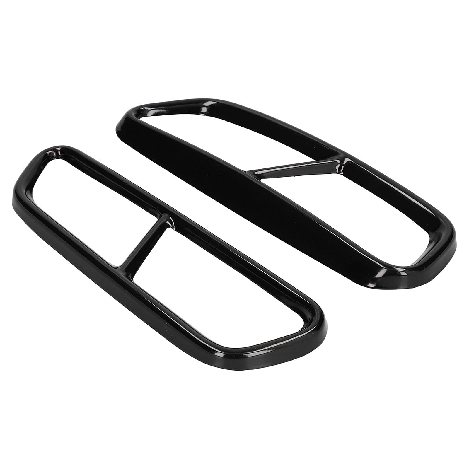 Edelstahl Glänzend Schwarz Auto-Quad-Auspuffblenden-Ersatz für A6 C7 2016–2018