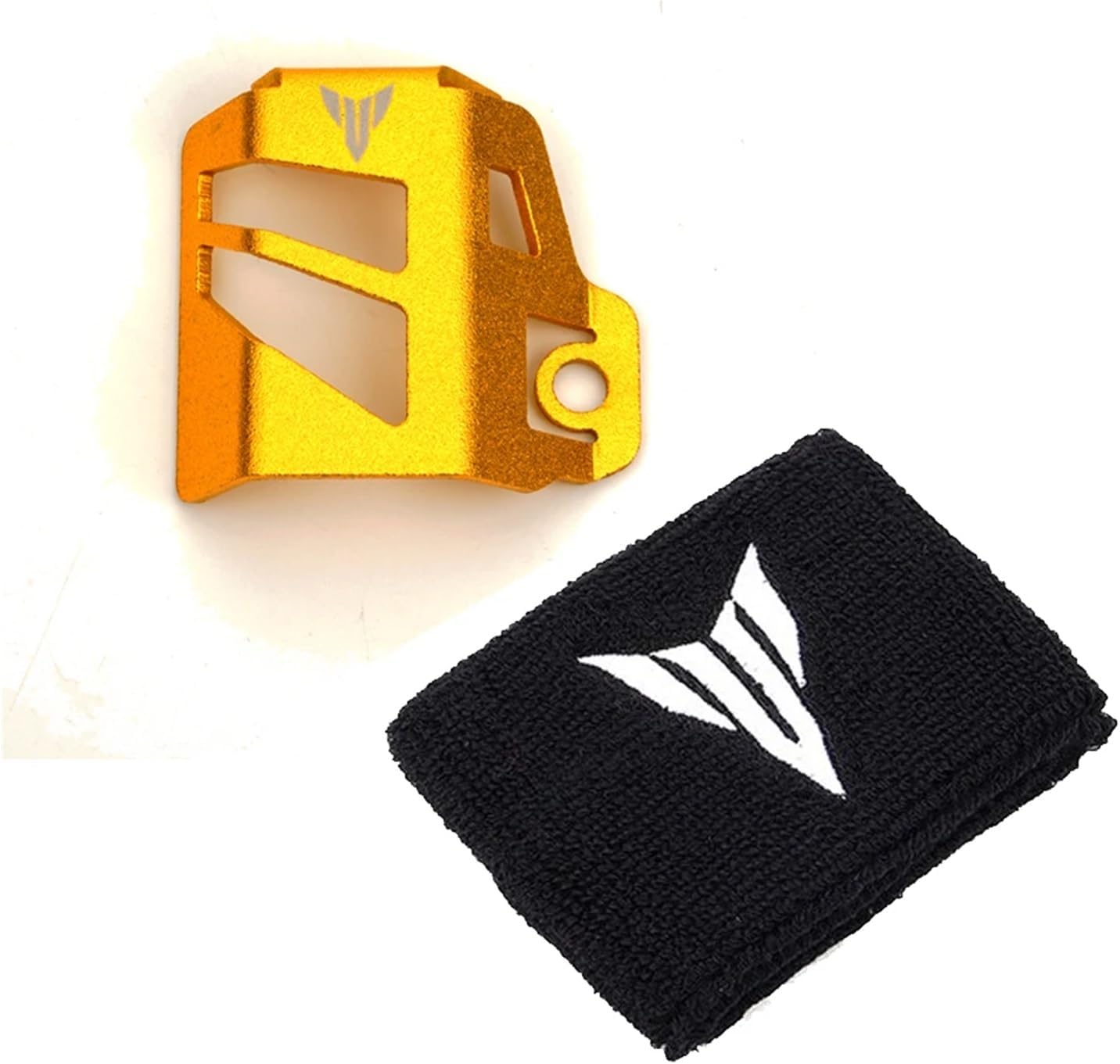 Compatible with MT07 MT09 MT03 MT10 MT 07 09 10 FZ07 FZ09 Tracer Motorcycle Rear Brake Fluid Reservoir Cover Guard Protection Sock (Color : B Set-Gold, Size : 1)