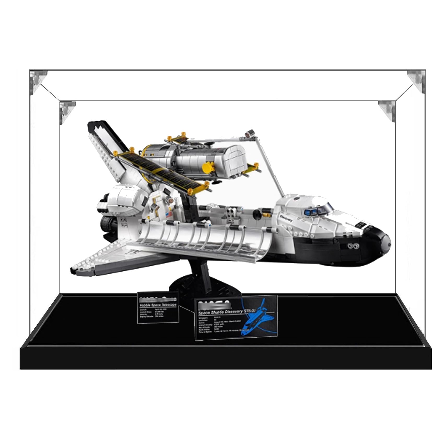 Feifanboyang Black Base 3Mm Acrylic Display Case For Lego 10283 Space Shuttle Model, Dustproof Transparent Display Case, Model Collection Display Case (Model Not Included) (Black Base 3Mm)