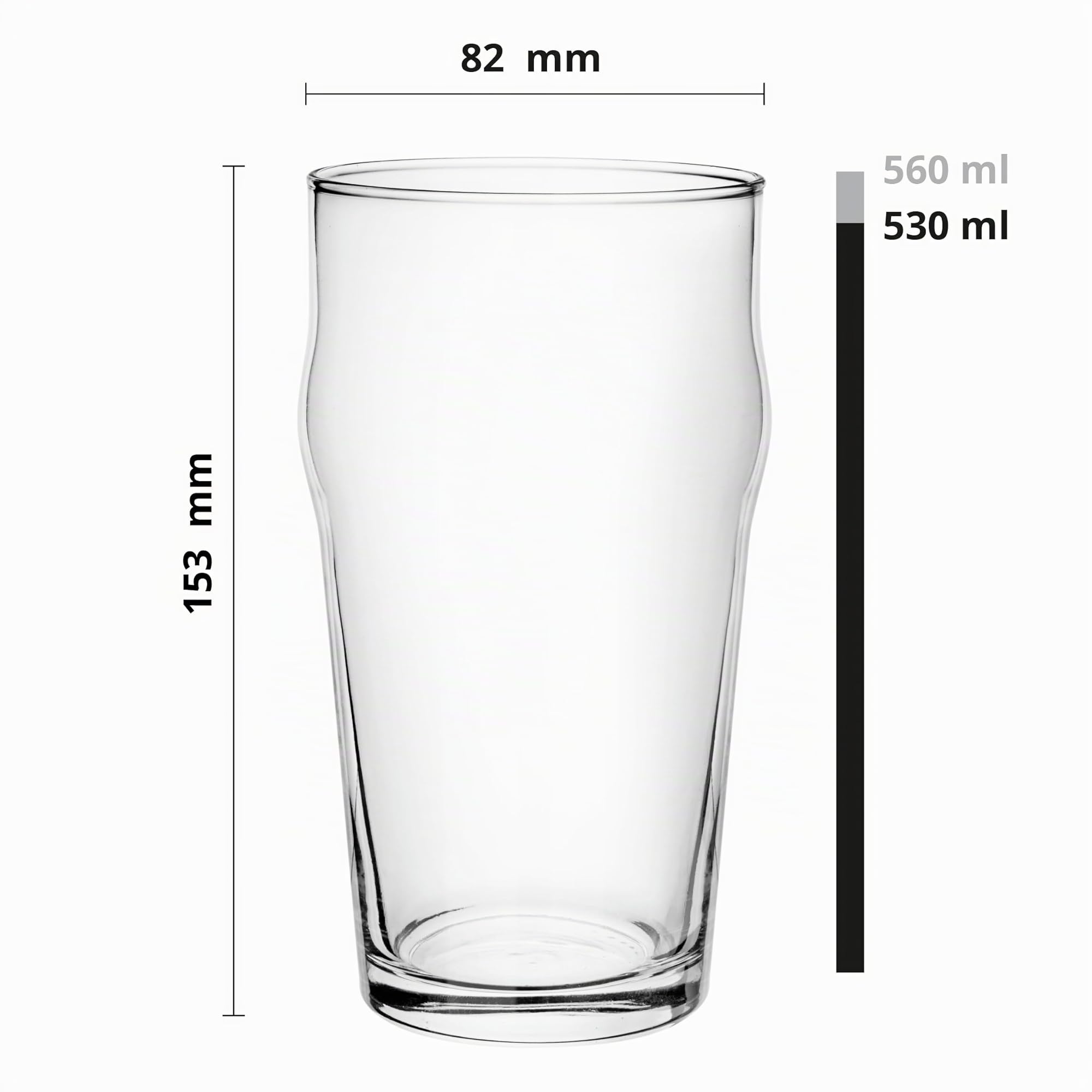 Glasmark KROSNO 1992 Set di 6 bicchieri da birra Pils, 530 ml, bicchieri per Stout Ale
