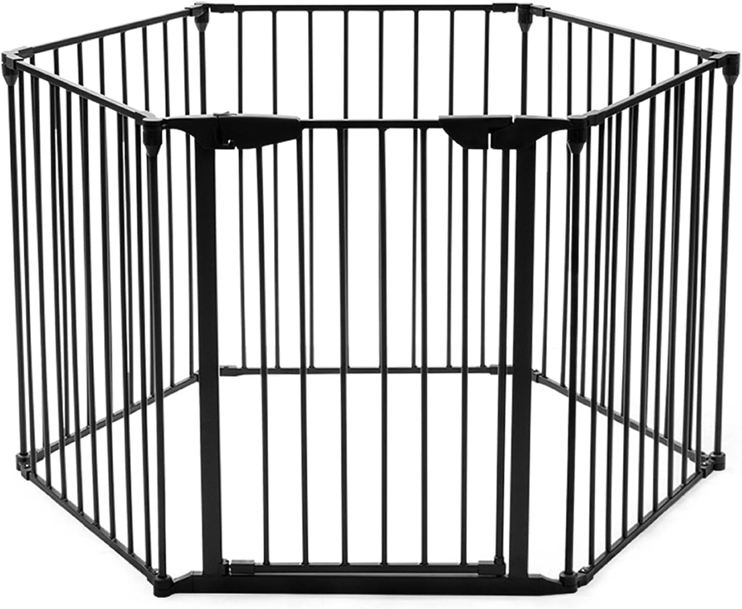 LIFEZEAL Rejilla de Seguridad Plegable para Chimeneas, Barrera Metálica de Seguridad para Niños, Rejilla Infantil de Protección para Puertas y Escaleras (6 Paneles, Negro)