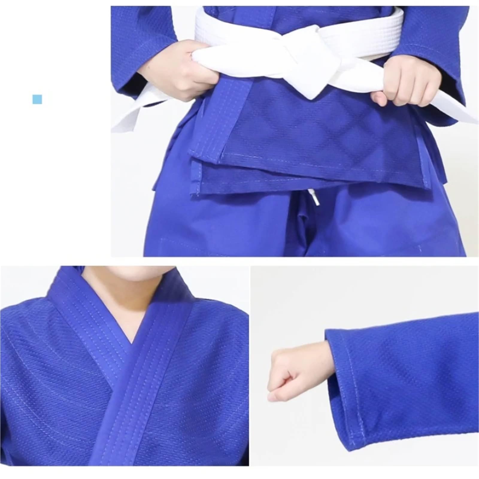 Kimonos De Jiu-Jitsu Uniforme de Artes Marciales Judo Gi Hecho Profesional, Kimono Blanqueado de Tejido único, Perfecto for competición o Entrenamiento con cinturón Blanco(White,180CM)