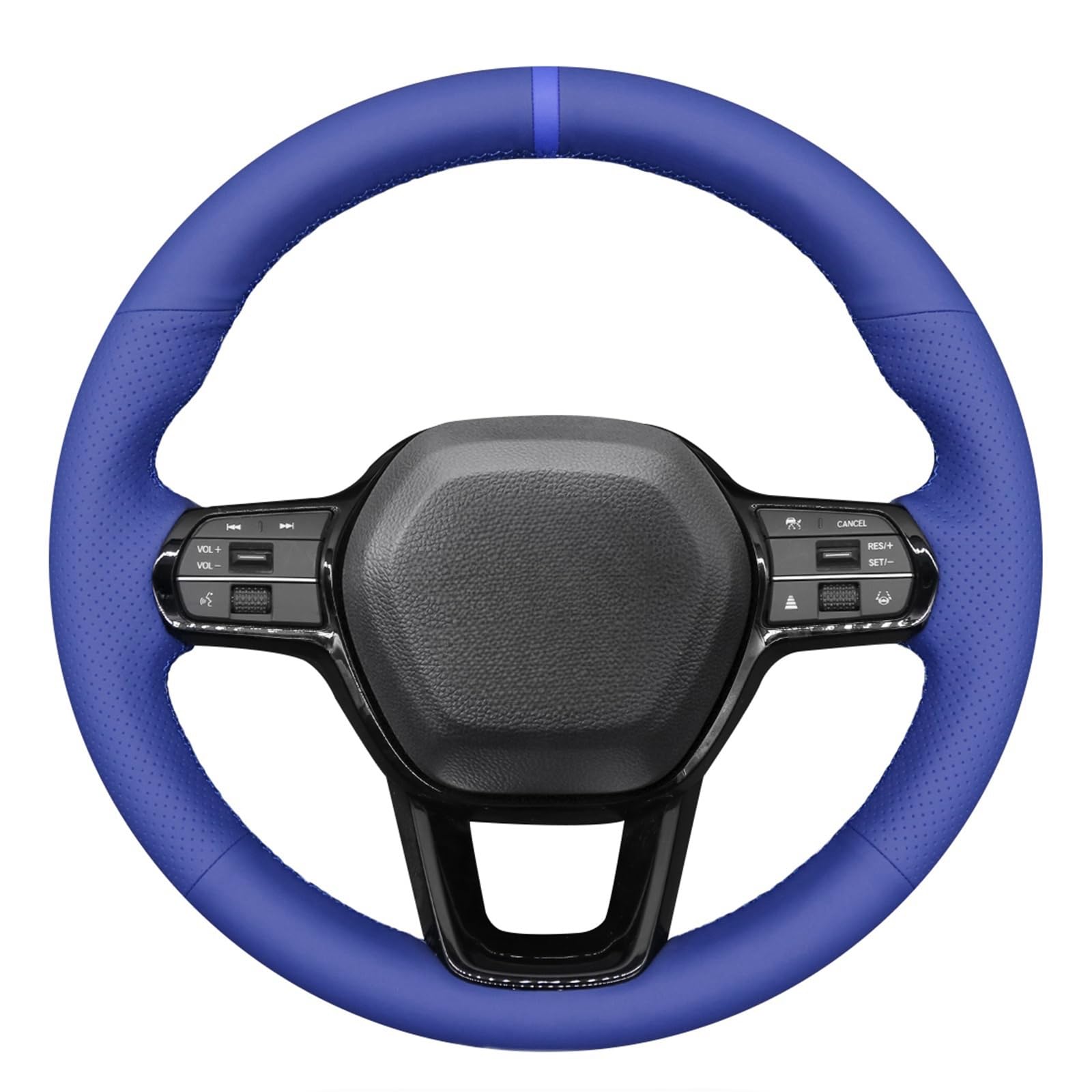 MEWANT Hand Sewn Blue PU Leather Steering Wheel Cover for Honda Civic 11 2022