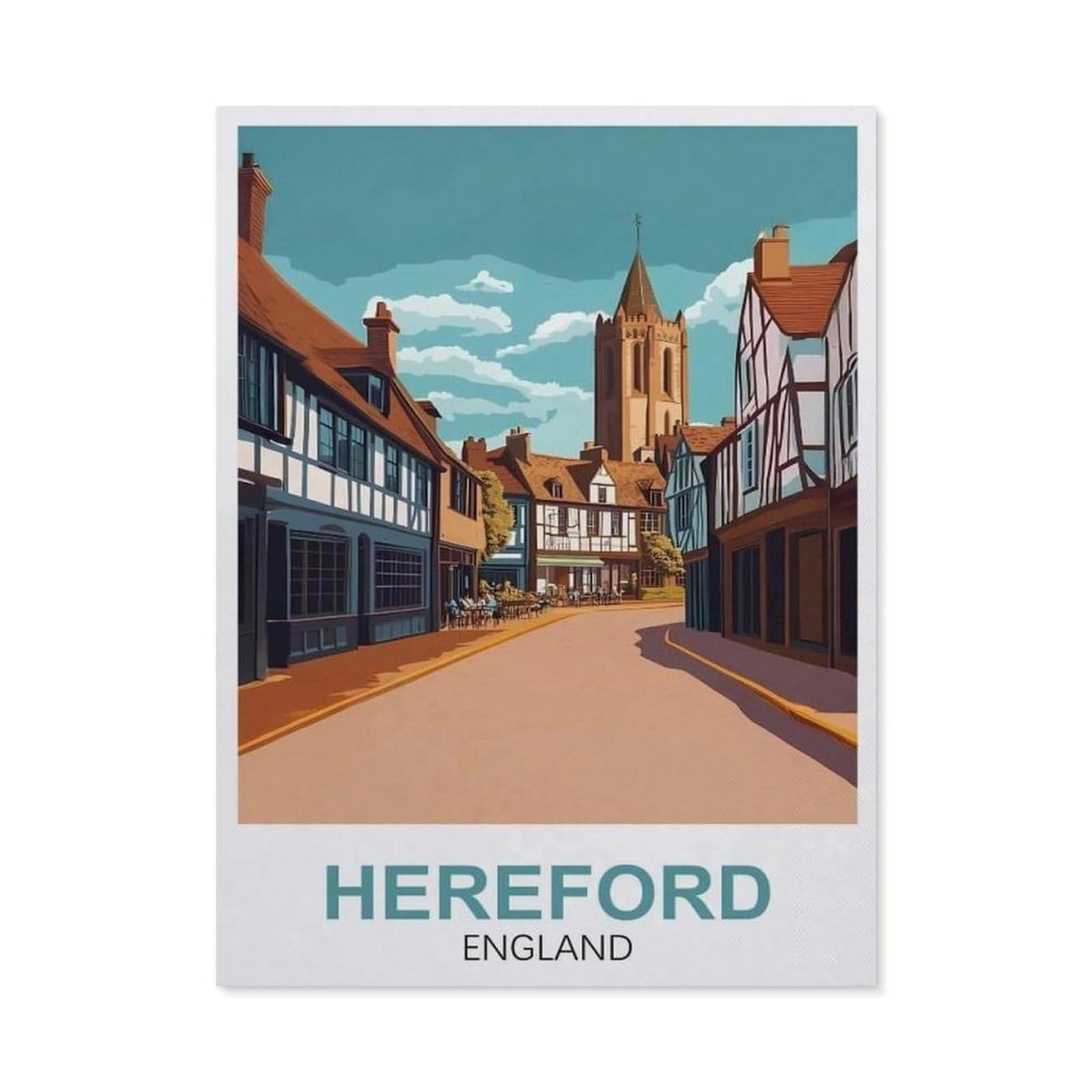 Jigsaw Puzzle 1000 Pieces for Adults，Hereford England，Teens Boys Girls Puzzles Premium Quality Fun Family Challenging Puzzles for Birthday（38x26cm）-FA48
