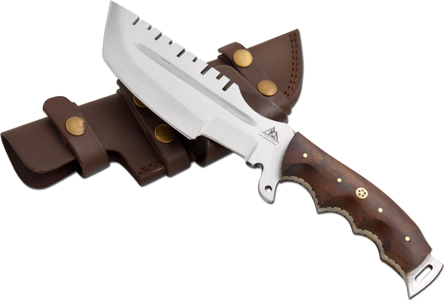 Stainless-Steel File-Work knife Comes With Leather Sheath (Silver)
