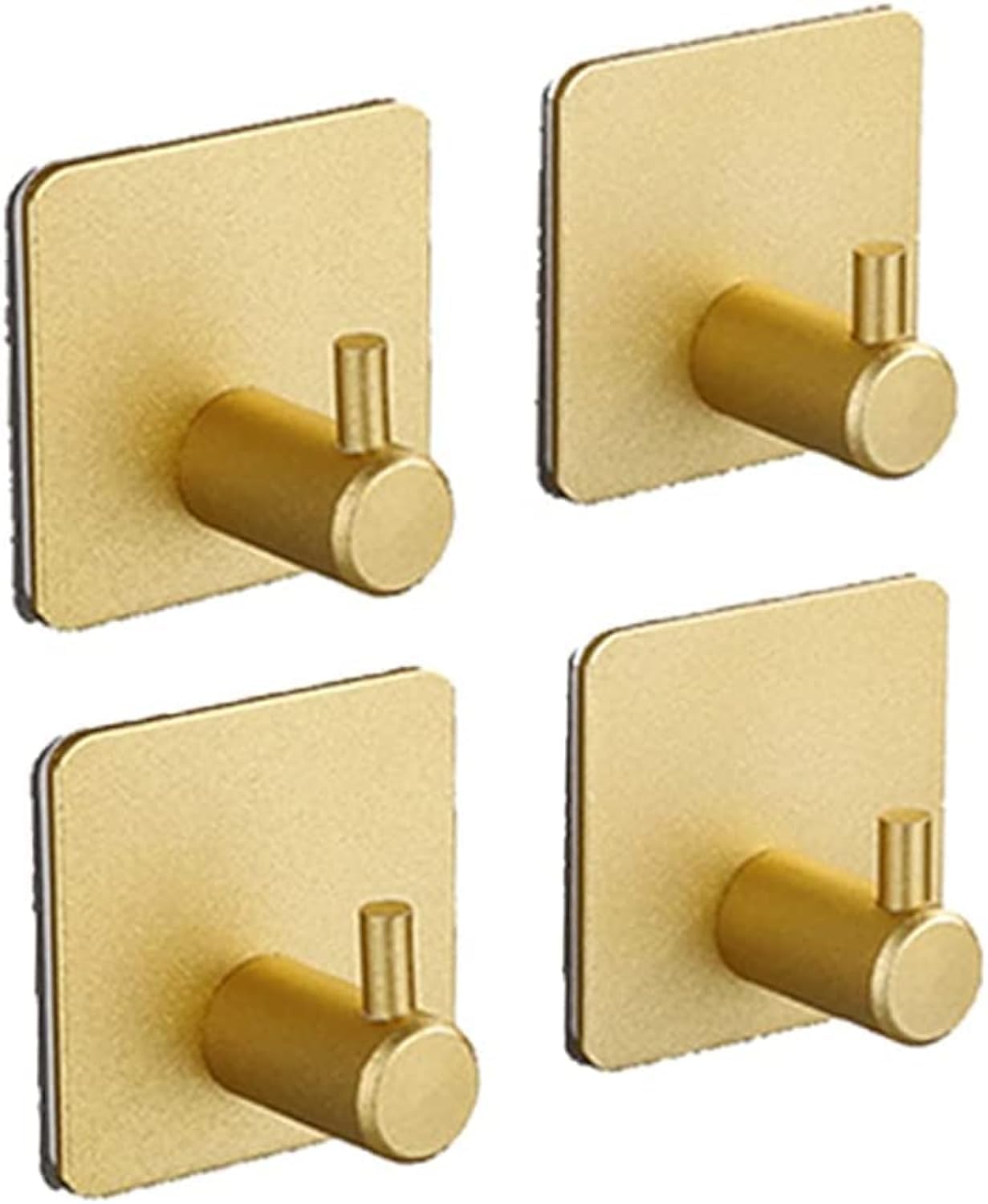 Homarket 4pcs Adhesive Heavy Duty Wall Hooks Ultra Strong 304 Stainless Steel Brushed Home Storage Door Hook for Hanging Coats Robes Towel Bags Keys