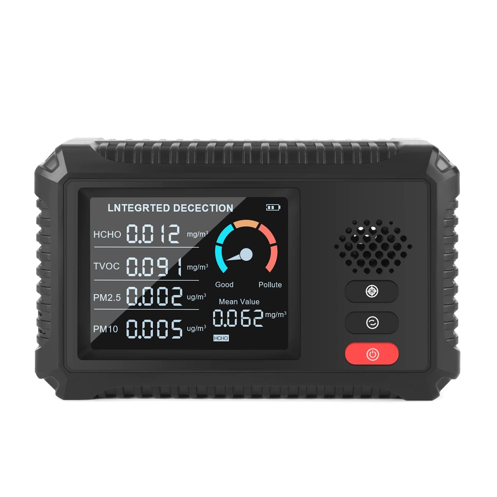 Appareil numérique de Mesure de la qualité de l'air, TVOC et HCHO, détecteur Particules Fines (PM1.0, PM2.5 et PM10), Affichage LED, Moniteur Portable de détection de la Pollution dans l'air
