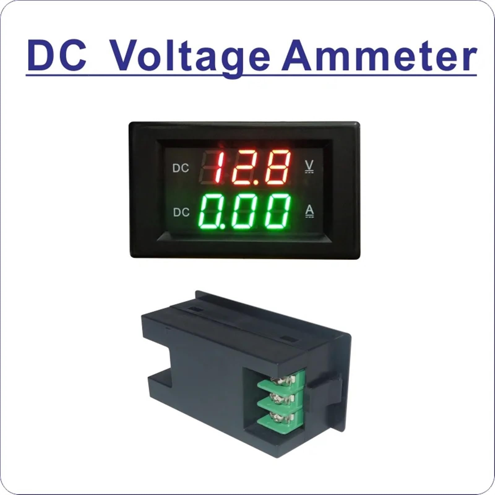 Medidor de corriente de voltaje DC 0-500A DC 0-100V 300V DC 600V voltímetro amperio medidor de voltaje amperios medidor de Panel de voltios incluye derivación(Black cover,DC0-600V)