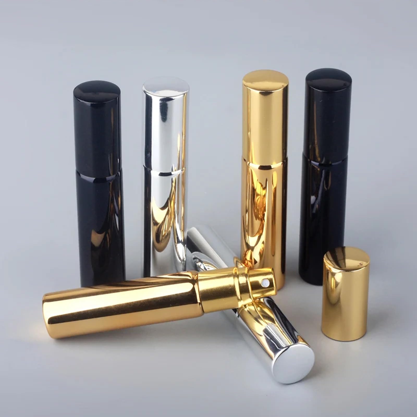 Bottiglia di Profumo Ricaricabile in Vetro UV Portatile, 100 Pezzi/Lotto Bottiglie Spray atomizzatore da 10 ml Contenitore cosmetico Vuoto Campione