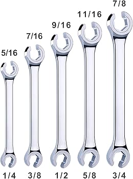 Amazon | EFFICERE 5ピース ダブルエンド SAE フレア ナットレンチ