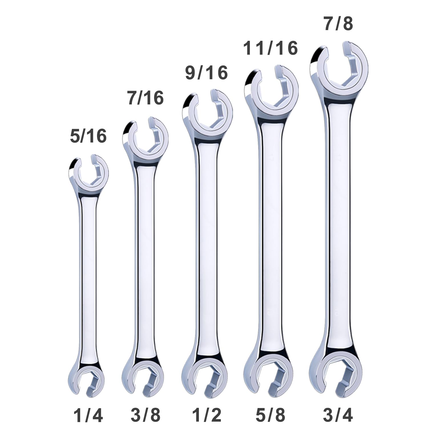 Amazon | EFFICERE 5ピース ダブルエンド SAE フレア ナットレンチ