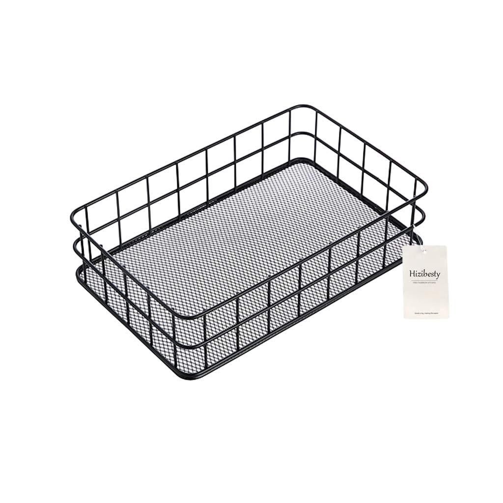 Photo 1 of Hizibesty Small Black Metal Wire Cabinet Organizer Storage Organizer Bin Basket Tray (1)