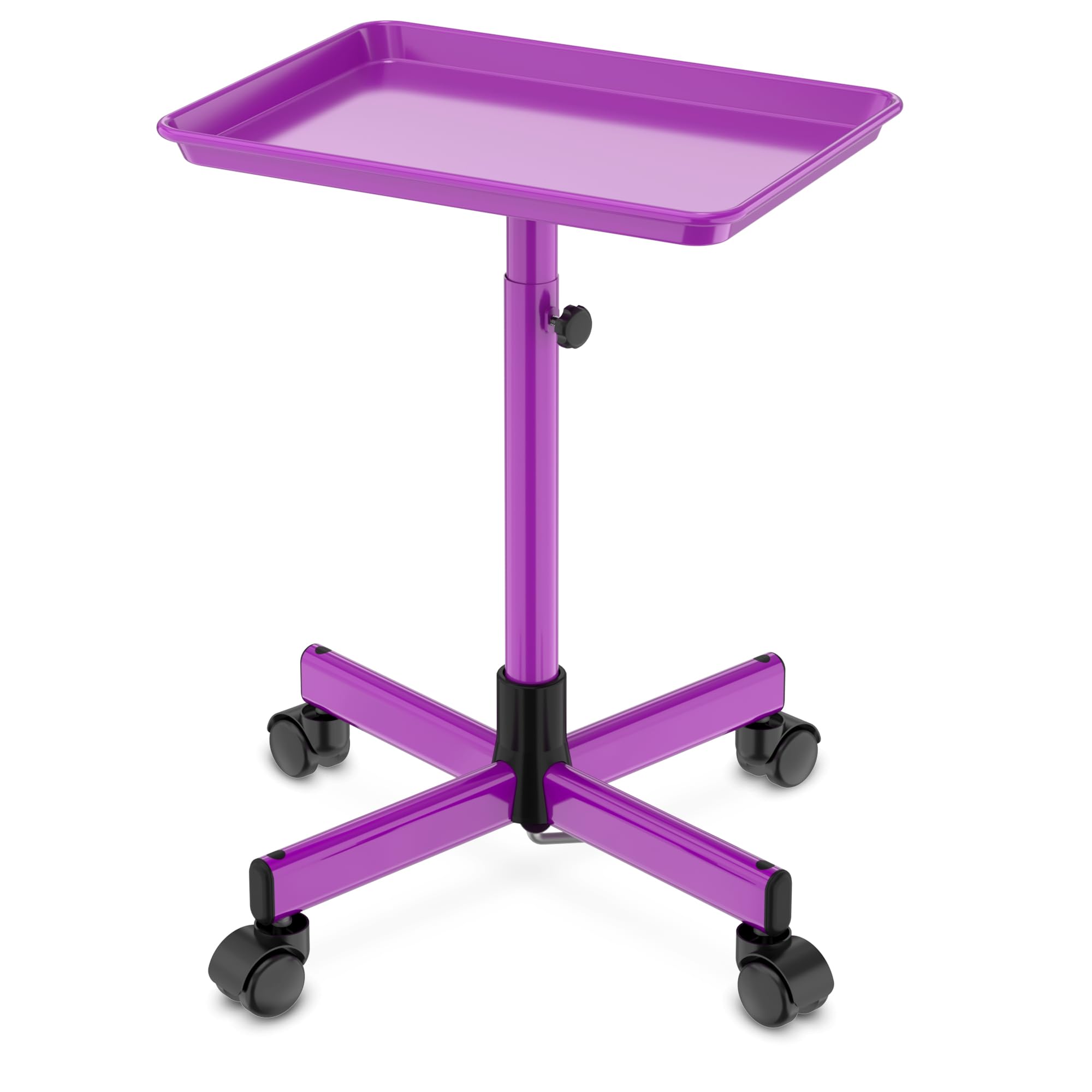 DEER BEAUTY Salon Tray on Wheels - Premium Aluminum Tattoo Tray Rolling Trolley - Adjustable Salon Service Rolling Tray Hairdresser Cart with Clinic Spa Rolling Tray Wheels ()