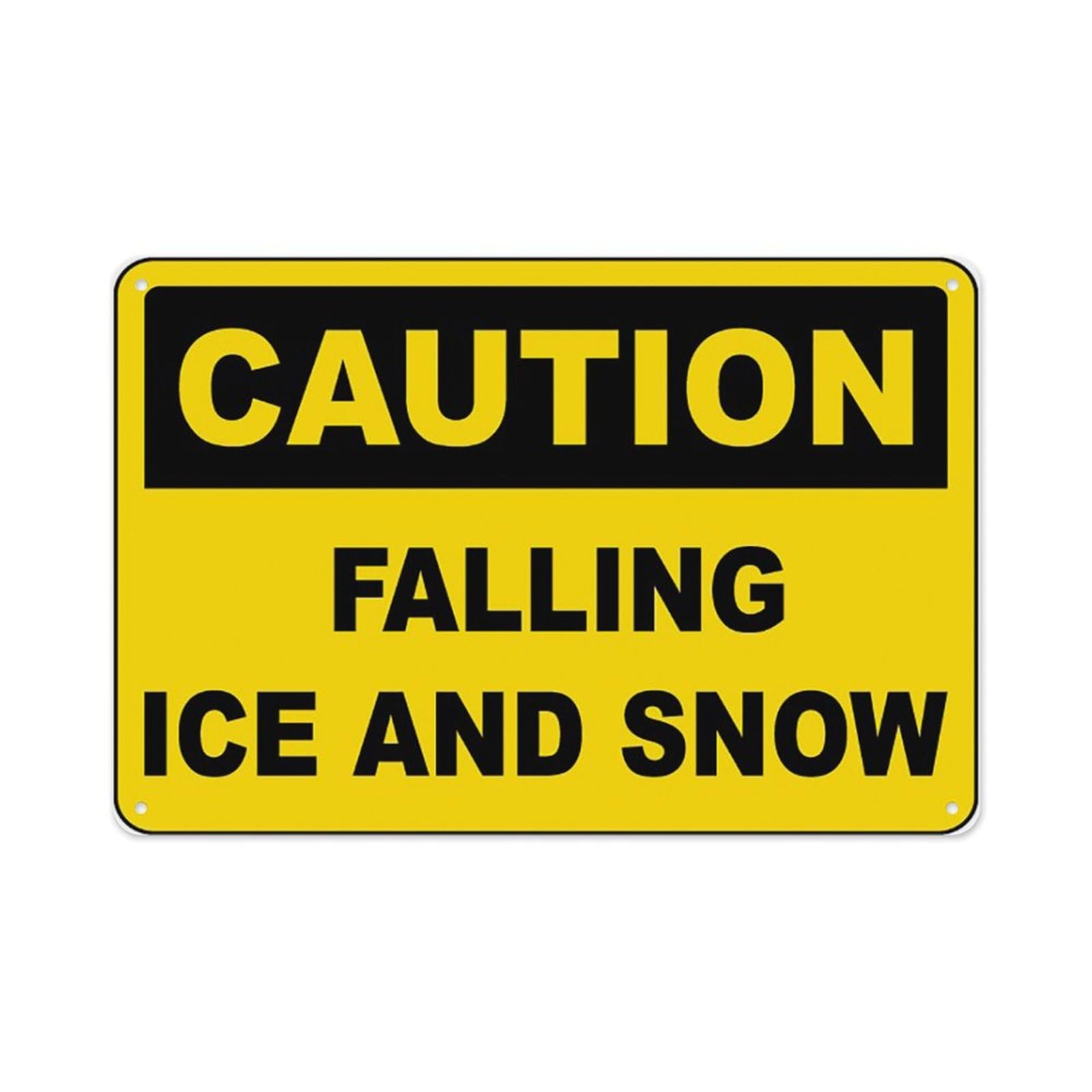 Peiyeety A04 Falling Ice And Snow Sign Aluminum Tin Warning Signs For Home Outdoor Garden 12X16 Inches