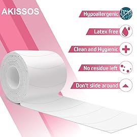 Foam Eye Pads Lash Extensions - Akissos 110 PCS Pre Cut Medical Foam Tape Under Eye Pads Eyelash Extension Supplies Beauty Tools Lint Free Hypoallergenic No Latex Waterproof - 2 Rolls