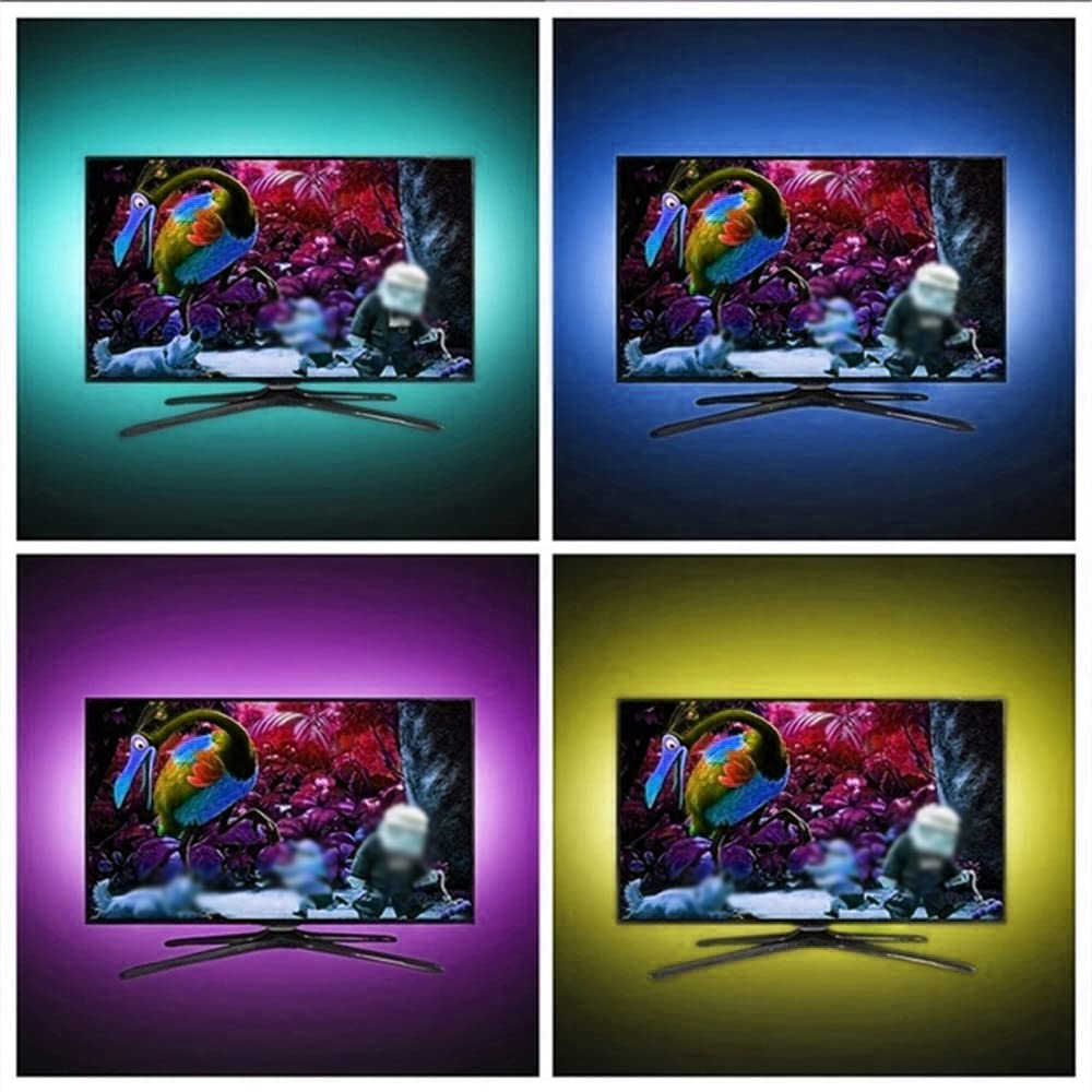 Lixada 8 strisce LED USB da 50 cm, set di luci flessibili con mini telecomando, per TV, computer, retroilluminazione