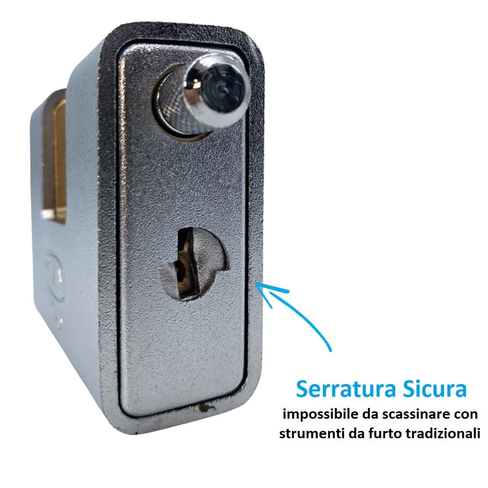 Paluplus 3 Lucchetti Corazzati in Ottone da 80 mm, rivestimento in Acciaio Temperato, lucchetto blindato antiscasso di sicurezza con 2 Chiavi, per Serrande, bici, Garage -284F