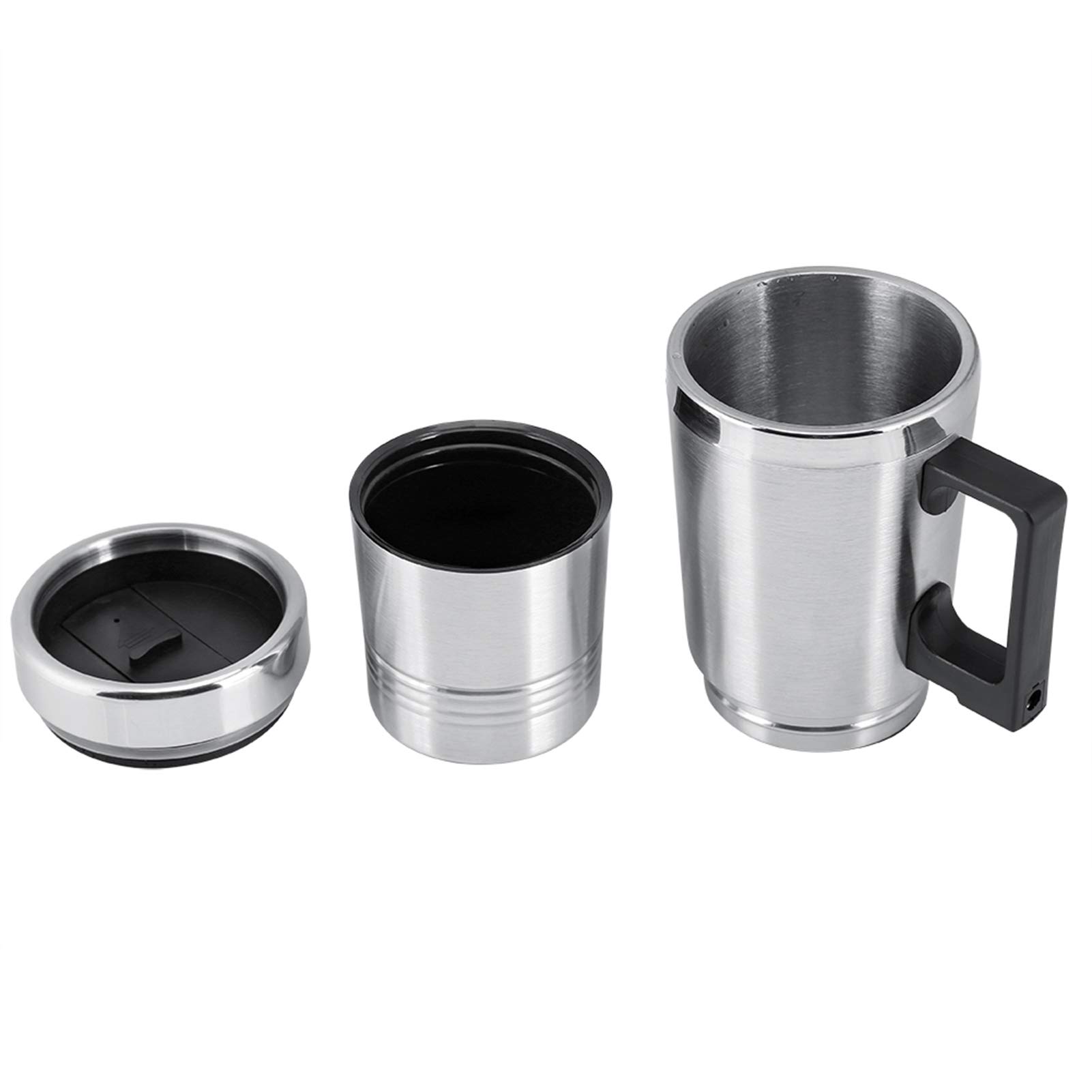 Bouilloire à Eau Chaude électrique, 12 v/24 v 300 ML Portable en Acier Inoxydable Voiture cafetière Chauffage Tasse à Boire Bouteille(12V)