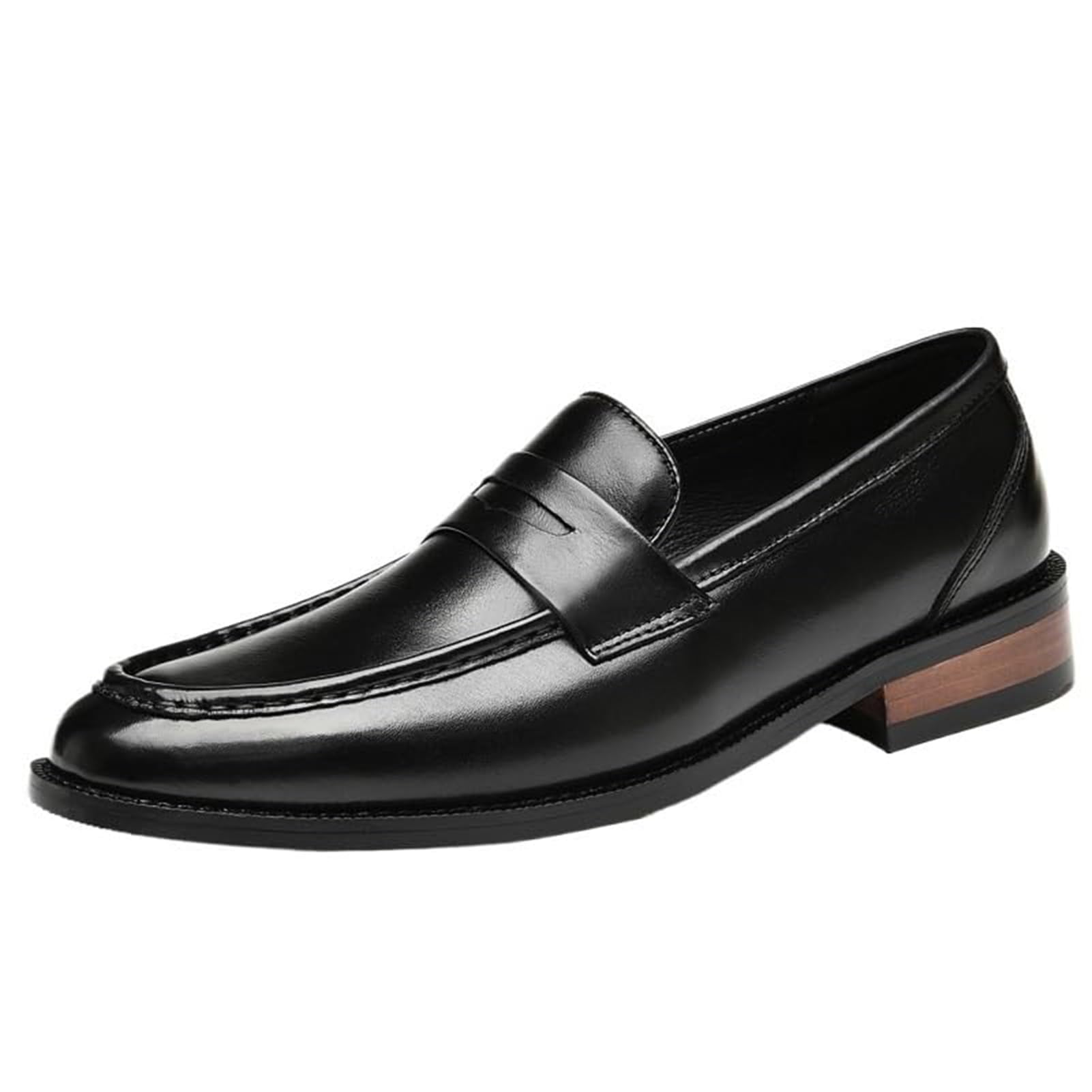 Elegant Mens Formal Leather Loafers Slip-On Pointed Toe Anti-Slip Wedding and Party Dress Shoes