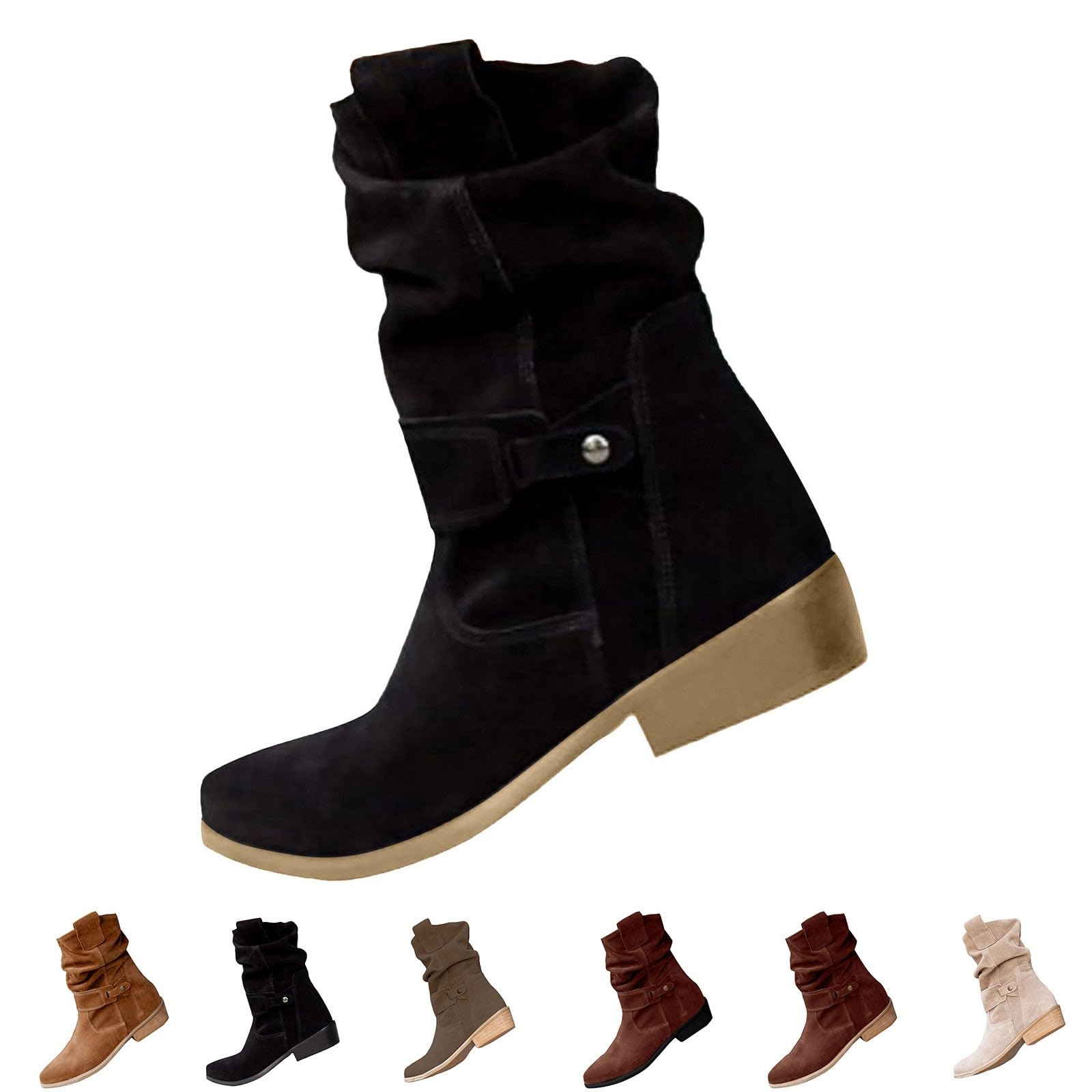 Stivali Donna Antiscivolo Stivaletti con Cerniera Comodo Eleganti Stivaletto Leggero Robusti Antivento Versatili Stivali da Pioggia Autunno Inverno Stivaletti per Neve Esterno Giardino e Trekking