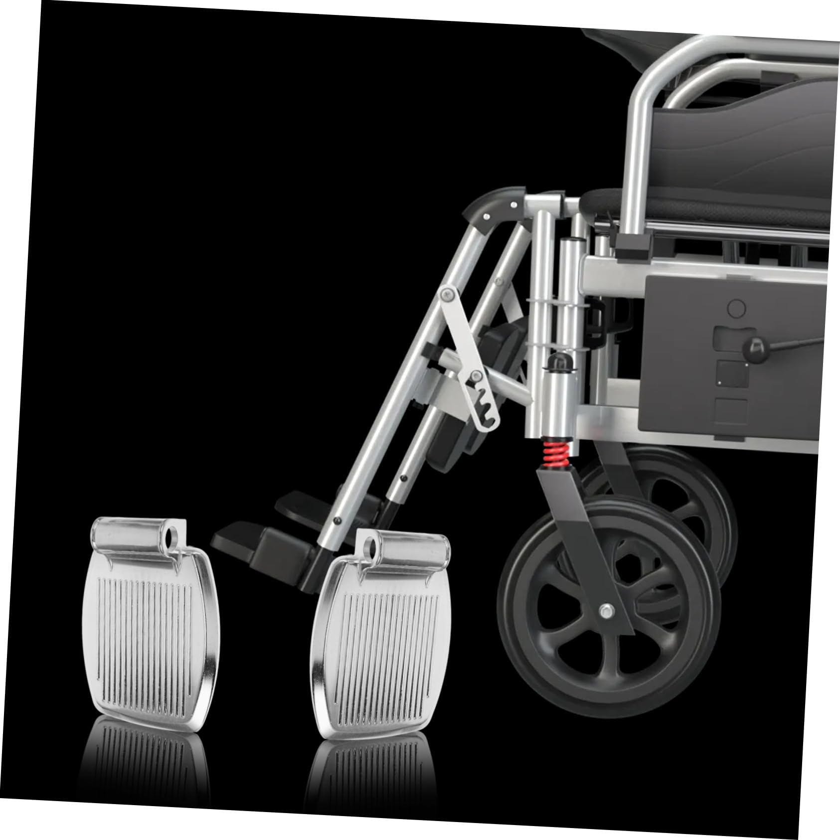 2piezas Accesorios Para Sillas De Ruedas Pedales De Aluminio Reposapiés Elevable Para Orificio Para Andador De Ancianos