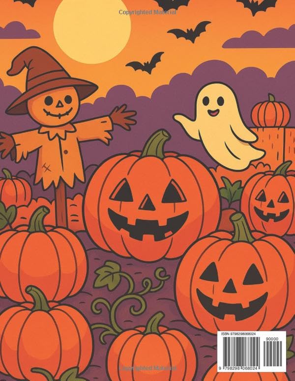 Spooky Pumpkin Patch Adventures: Whimsical Halloween Coloring Fun for Kids: 50 Charming Scenes with Friendly Ghosts, Jack‑o’Lanterns & Cozy Halloween ... for Ages 4‑8 | Easy, Fun & Creative Gift image 3