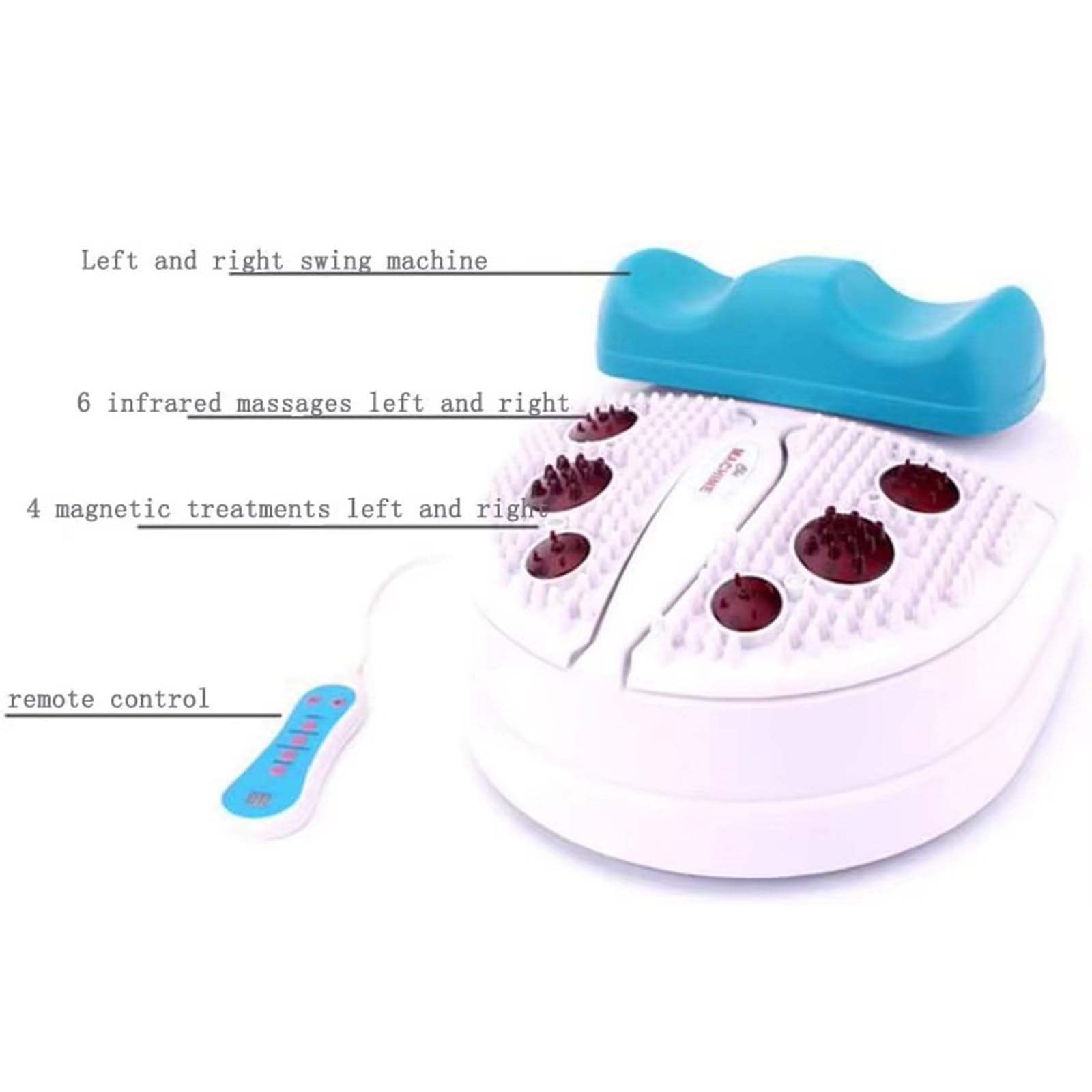 Appareil de massage des pieds – Fitness Blood Chi avec contrôle du fil, machine d'exercice aérobique Vitality Repose-cheville rembourré pour un confort amélioré et secouer les jambes