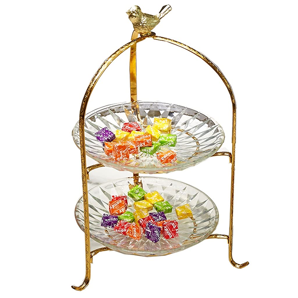 Plaque de fruits 2 niveaux en verre pour présentoir à gâteau de mariage