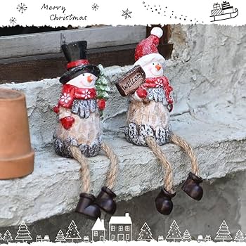 ひろりん★スノーマン＆ツリー　置き物 Amazon | 足ブラ人形 スノーマン 2点セット クリスマス 雪だるま