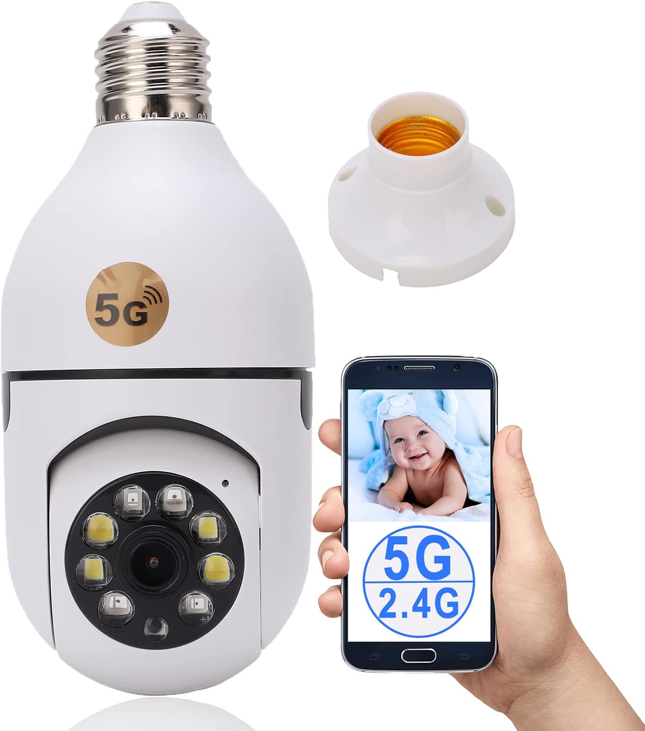 ciciglow Light Bulb Security Camera,2.4Ghz & 5G WiFi