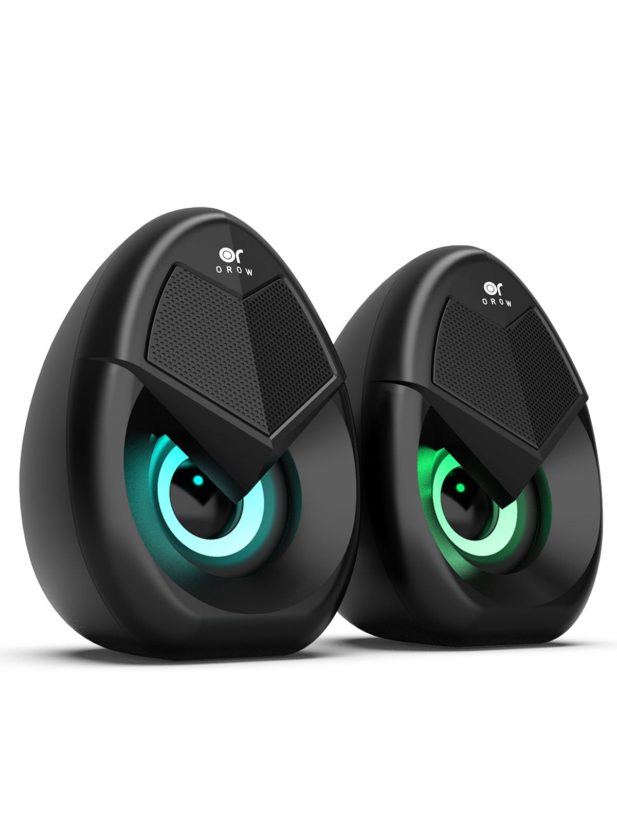OR O R O W Haut Parleur PC,10W Enceinte PC pour Bureau, Aux Jack 3.5 Alimentation USB, éclairage LED Coloré 2.0 Haut-parleurs d'Ordinateur pour Smartphone/Tablette/Laptop (S208) (RGB pc Speaker)