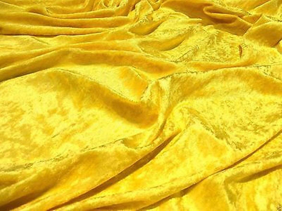 Buy Gold Yellow Crushed Velvet Fabric Online at desertcartSri Lanka