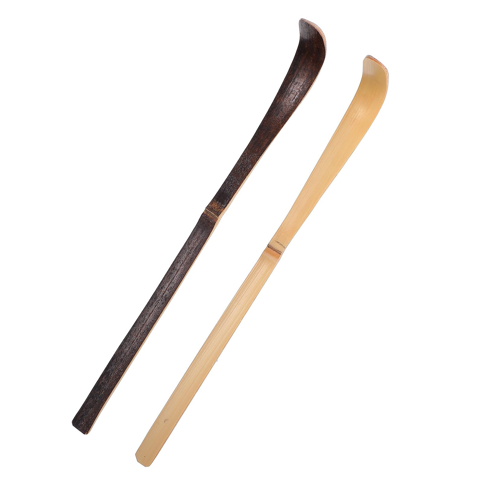 HJZHII 2 Pcs Matcha Spoons, Bamboo Scoop Tea Leaf Sticks Tea Whisk Scooping Teas Ceremony Utensil Chashaku Hooked Green Teas Spoon for measuring Coffee Powder Espresso Lover Spices Condiments