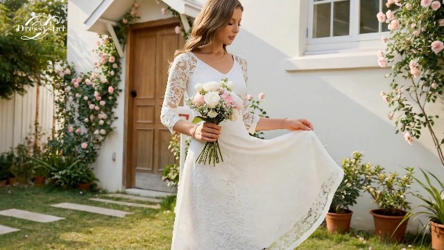 Amazon.com: Dressystar Womens Long-Sleeve Wedding Guest Dress A