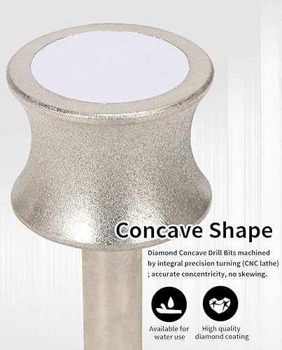 Miniatura 3 de Broca de doble cara para fresadora de diamante, grano 320, 0.157, 0.236 y 0.315 pulgadas para vidrio, azulejos, granito, mármol, cerámica, pulseras,