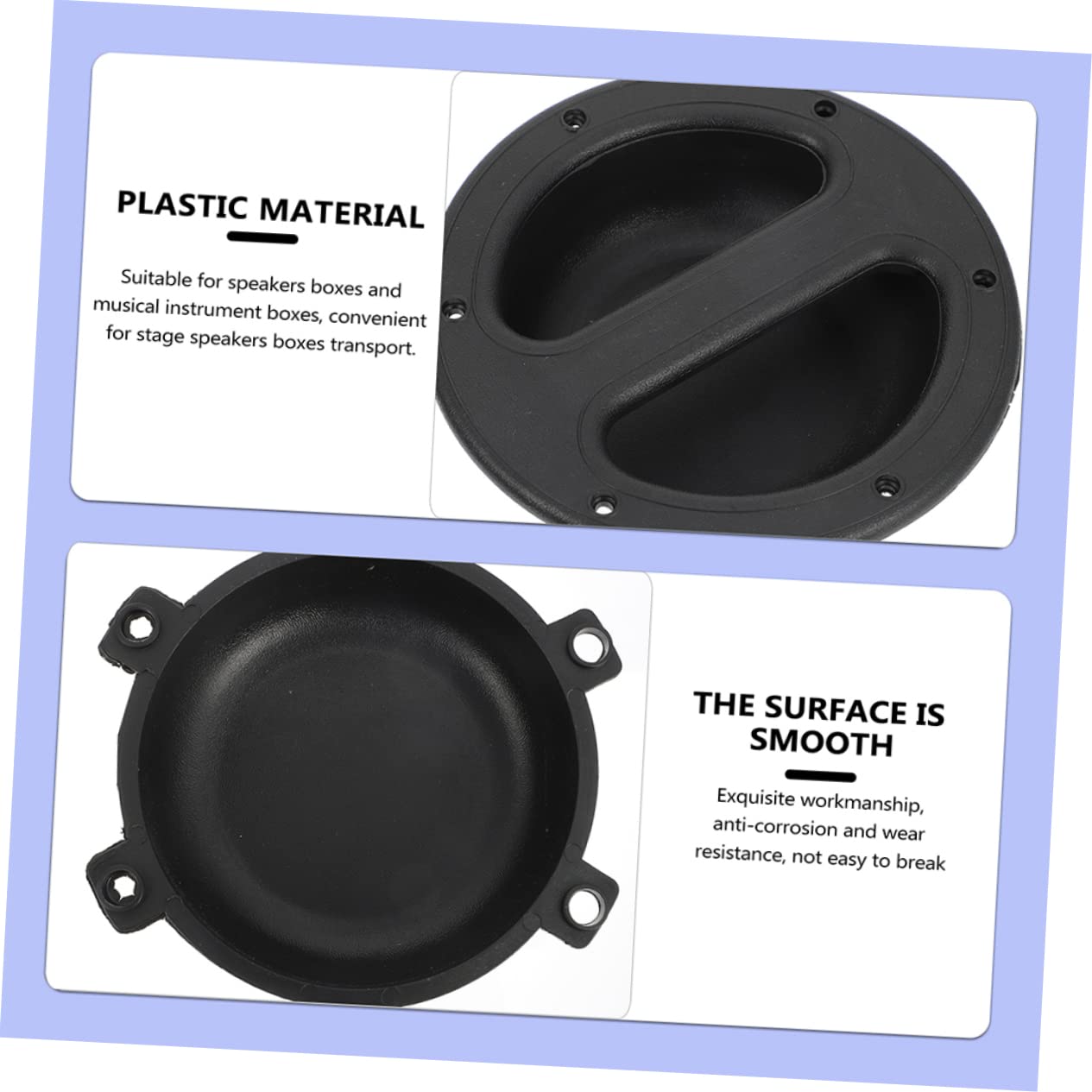 Homoyoyo Maniglia Rotonda per Altoparlante in Abs Colore Nero, 8 Pezzi, Resistente e Comoda per Trasporto e Sollevamento Casse Audio da Palco