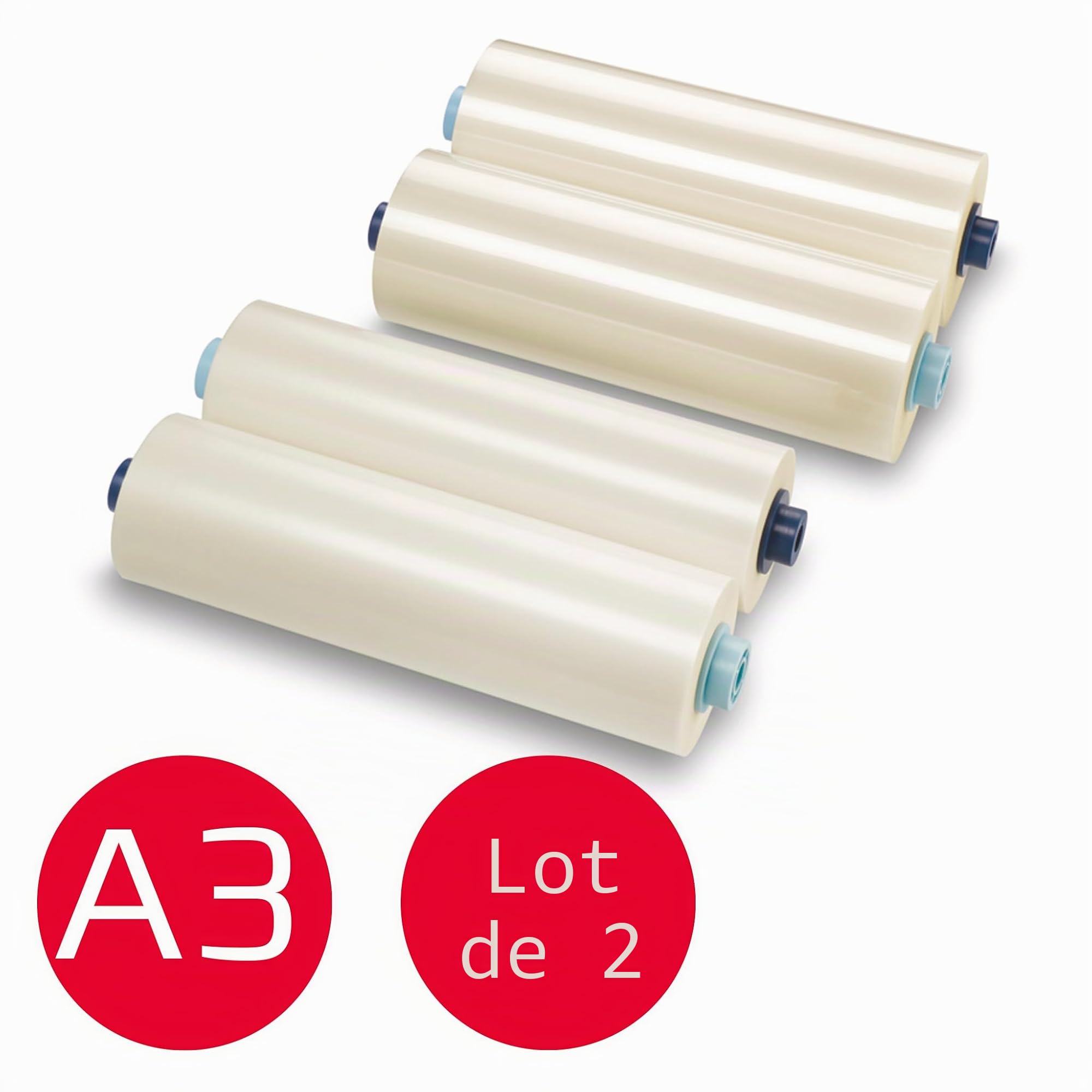 GBC 3400927EZ Rouleau de Film de Plastification 305 mm x 75 m 2 x 75 Microns Brillant