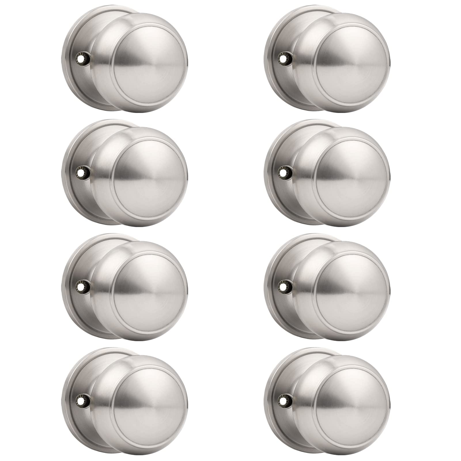 Probrico Single Ball Dummy Door Knobs, Half Dummy Handles, Brushed Nickel Door Knob for Pantry Closet, 8 Pack