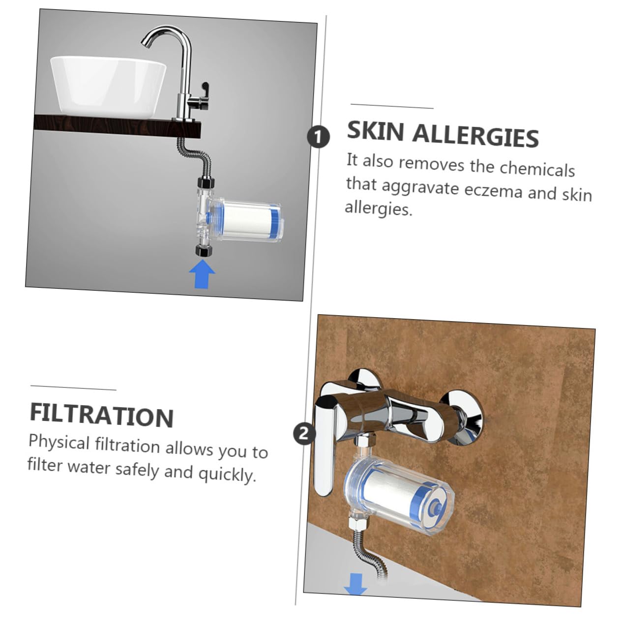 2 Pezzi Filtro Depuratore D'acqua Doccia Addolcente Depuratori In Filtri Purificatore Per Ugelli Doccia Macchina Per La Depurazione Dell'acqua Blue Addominali