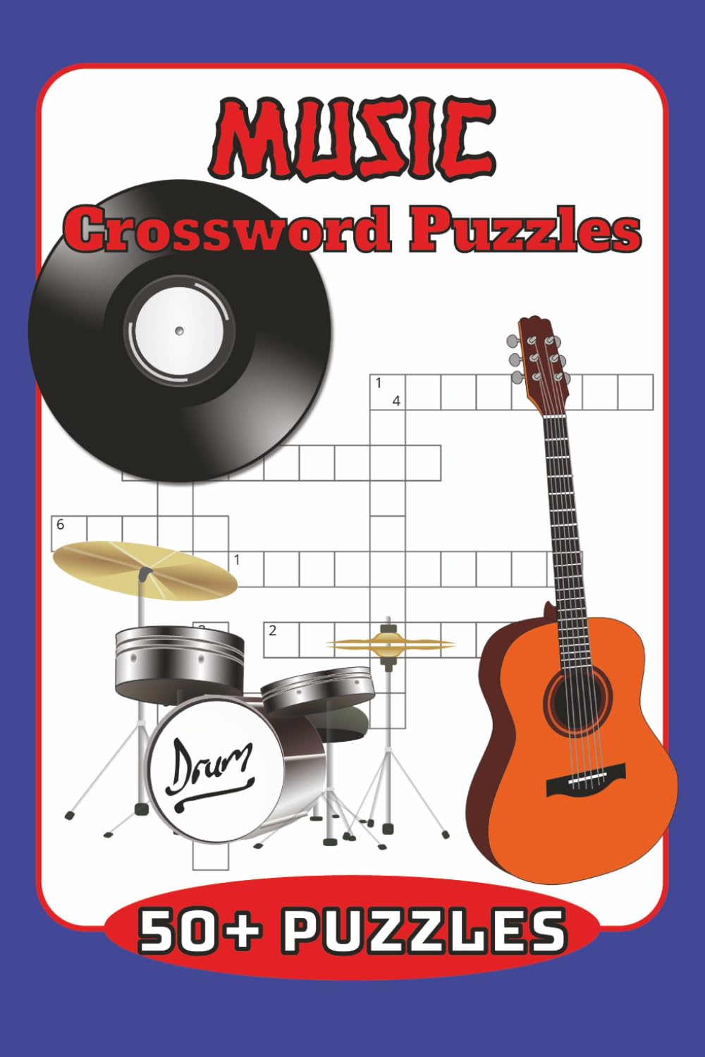 Music Crossword Puzzles: Crossword Puzzles with Easy to Read Print about Music, Songs, Art and More I 6x9 inches, 110 pages I 50+ Puzzles ... Gift for Vacations, Holidays and Free Times