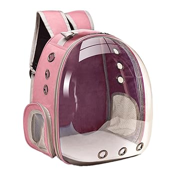 Aswadh Waterproof Pet Carrier Backpack Puppy Dome Hiking Outdoor Knapsack Pink