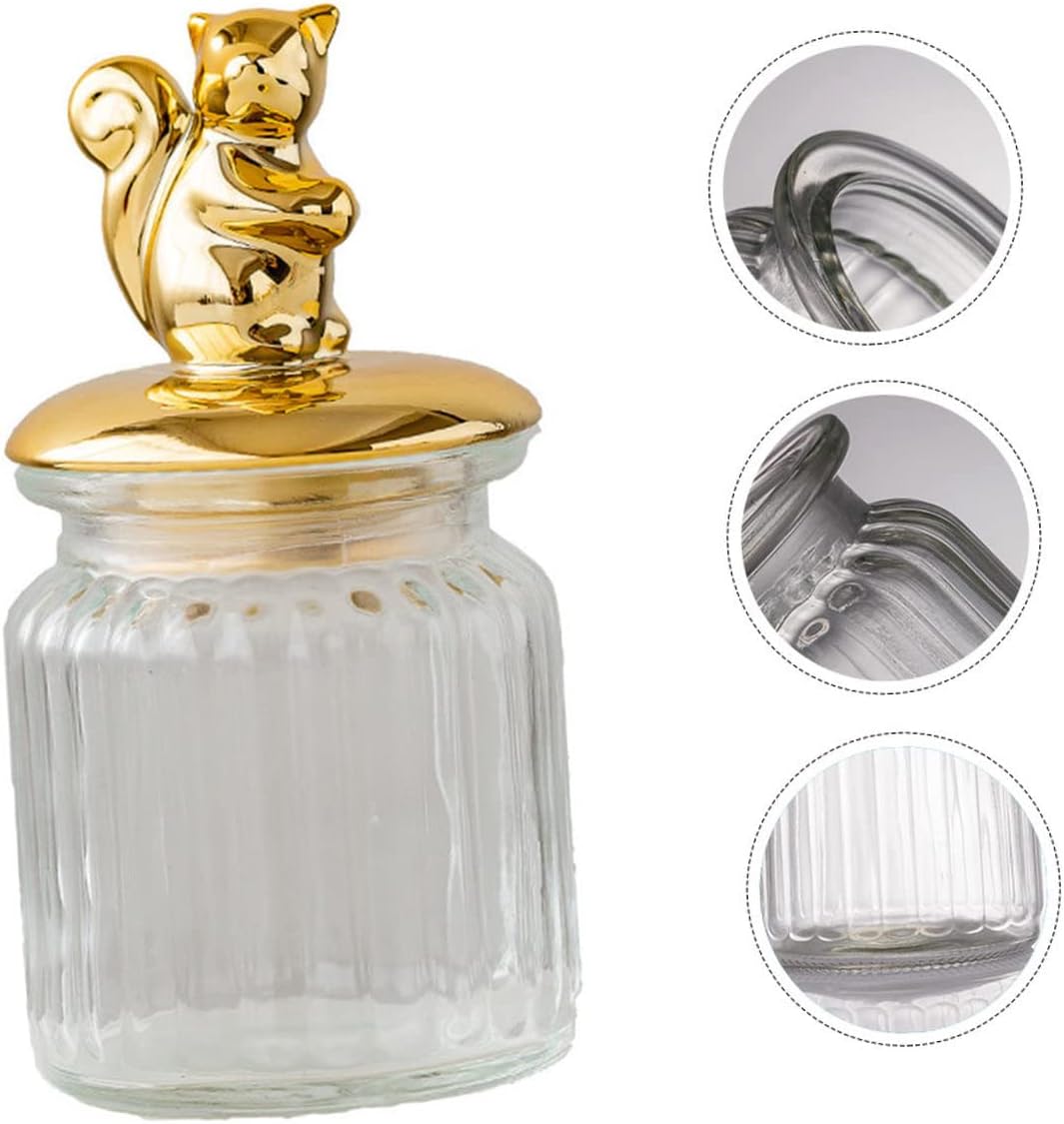 1pc Glass Storage Jar Food Storage Jars Glass Canisters with Airtight Lids Cookie Jar Glass Mason Jars Glass Container with Lid Sweet Jars Tea Glass Ceramics Snack Cans